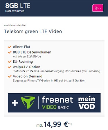 Md Green 8gb Telekom Lte Vertrag Fur 14 99 Top Deal