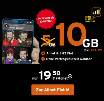 10 Gb Lte Congstar Allnet Flat Plus Fur Ohne Laufzeit