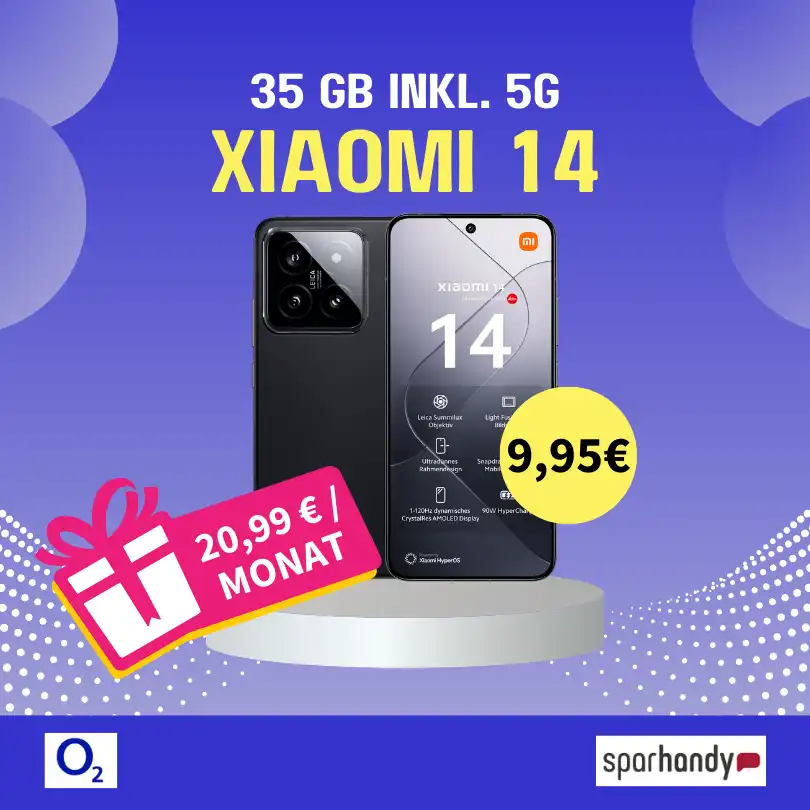 Xiaomi 14 für 9,95€ + o2 Basic 35 GB für 20,99€ eff. gratis