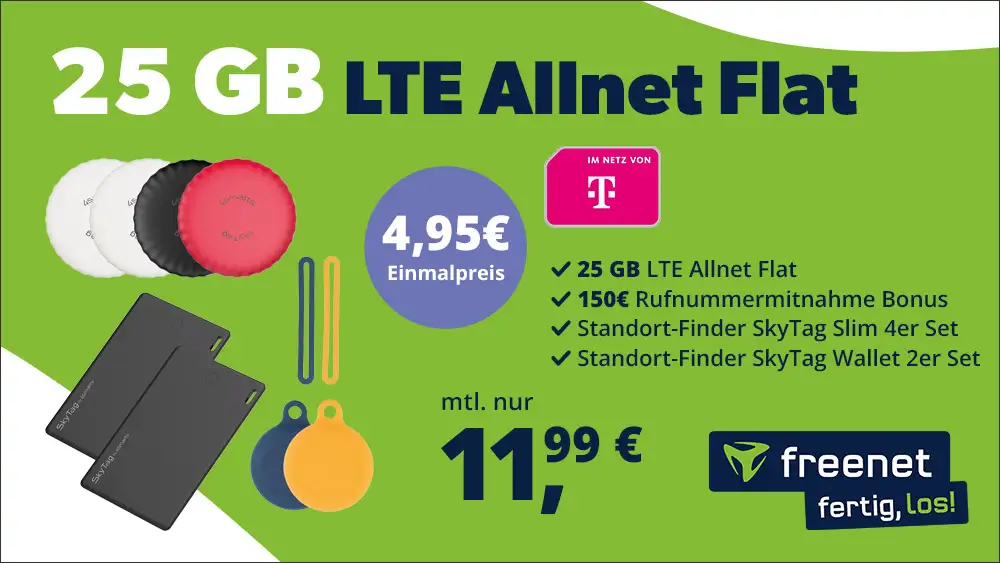 25 GB Telekom nur 11,99 € mtl. + Zugaben ➡️ Effektiv 2,32 €