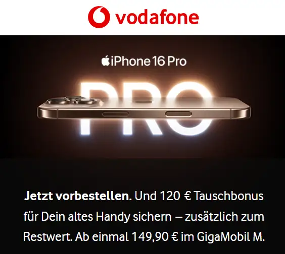 Vodafone Apple iPhone 16 Pro Vorbestellung