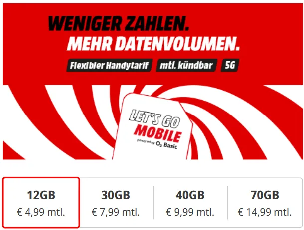 Let's Go Mobile: O₂-Tarife ab 4,99 € mtl. kündbar 📱💰