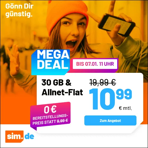 📱 sim.de 5G: 15GB für 7,99€ - Neue Tarife ab 4,99€