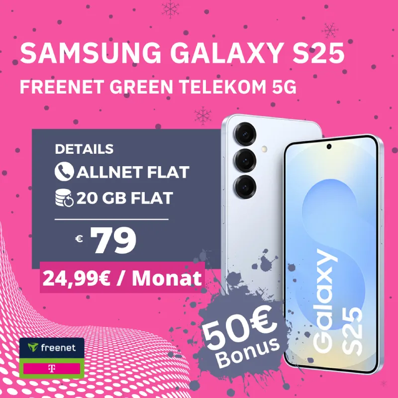 🔥 Galaxy S25 + 20GB Telekom-Flat 5G für -5€ mtl | Deal