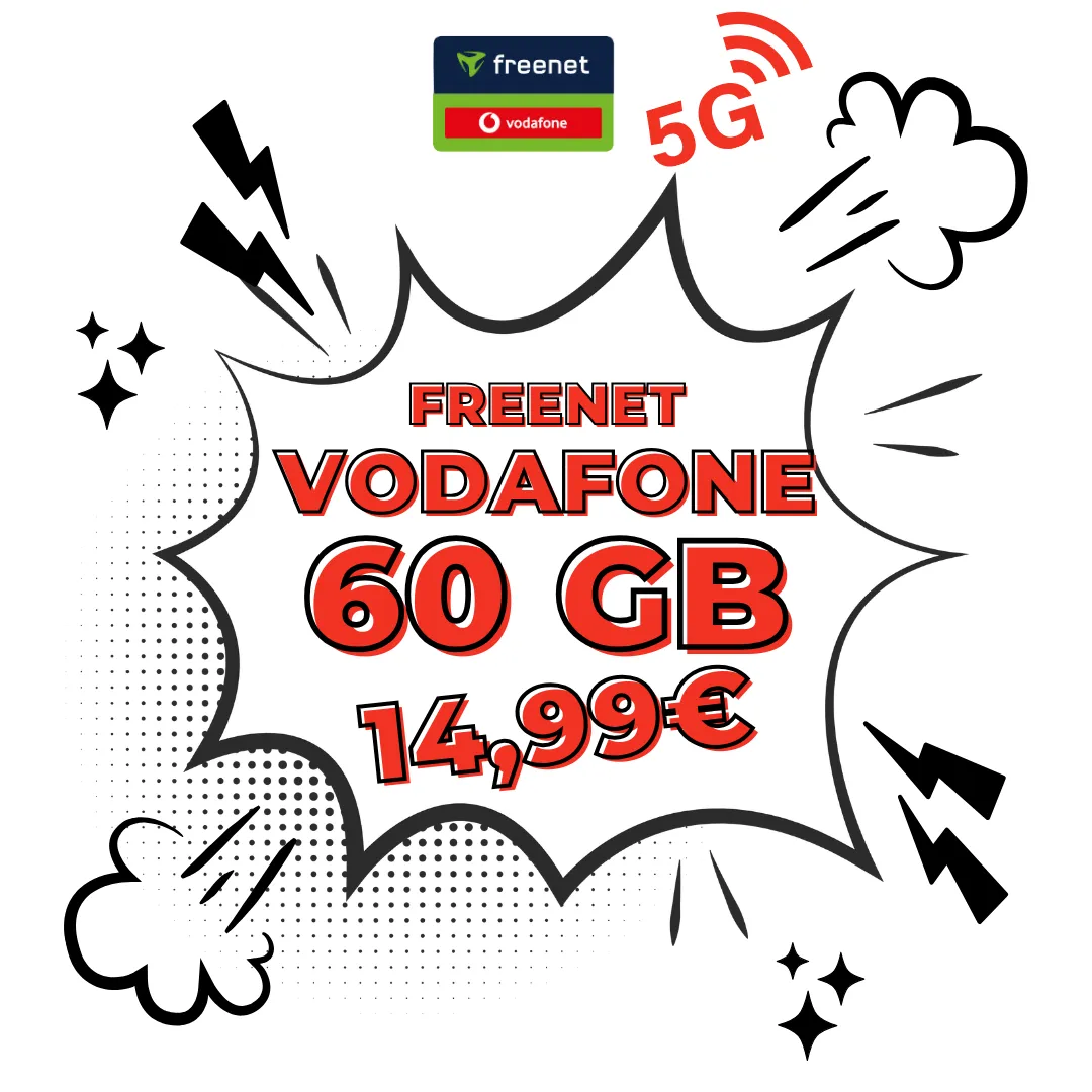 🔥 60 GB 5G Vodafone Allnet nur 14,99€ | -74% Deal