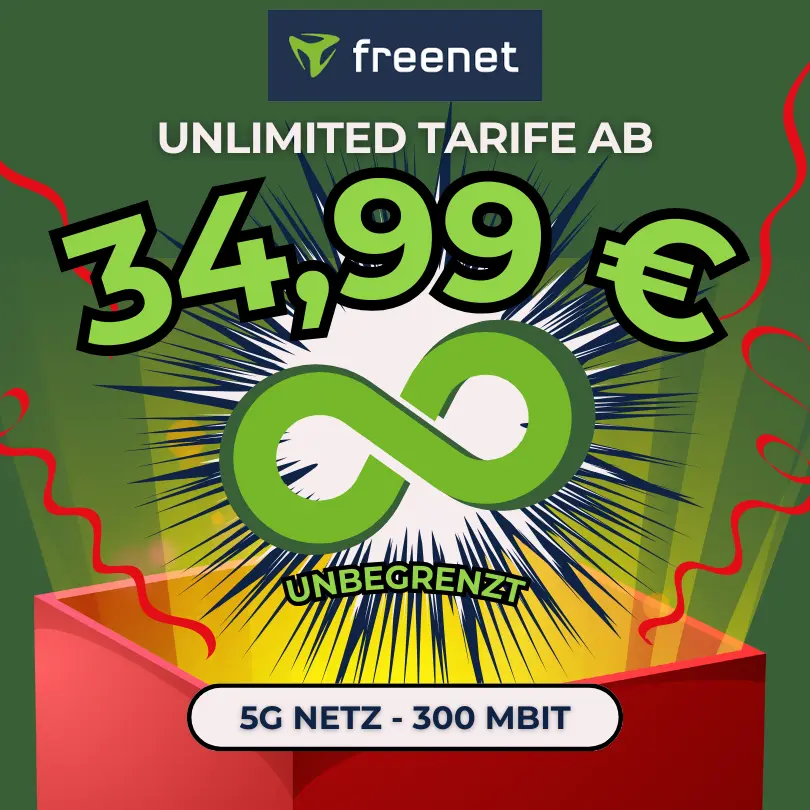 📱 Unlimited 5G Tarife: freenet All-Net-Flat ab 34,99€