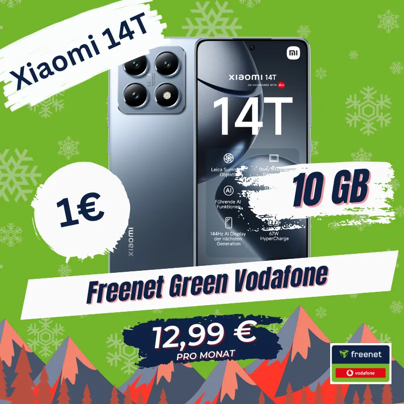 Xiaomi 14T + 10GB Vodafone nur 12,99€ | eff. -1,78€ 📱🔥