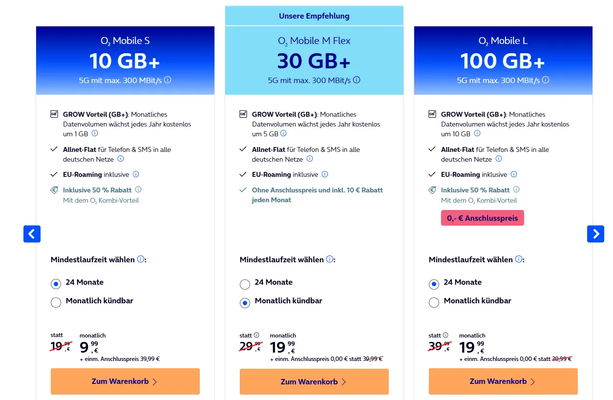 O2 Mobile M Flex: 30 GB für 19,99€ ohne Bindung 📱