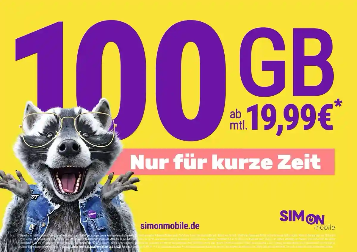 🔥 SIMon mobile: 100 GB im Vodafone-Netz für 19,99 € 📱