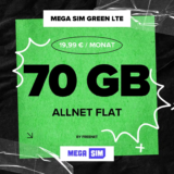 Mega SIM green LTE 70 GB für 19,99€: Flexibel & günstig