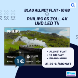 Philips TV 65″ für 1 EUR + Blau Allnet S (10 GB) für 21,49€