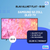 Samsung 50 Zoll TV für 25€ + 10 GB Tarif für 22,99€ eff. -0,92€