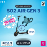 SoFlow SO2 Air für 4,95€ mit 30GB Telekom Flat für 22€ eff. 5,33€