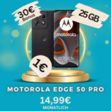 🔥 Motorola Edge 50 Pro + 25GB für -2,22€ mtl | o2