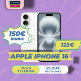 📱 iPhone 16 + 35GB Telekom 5G für 4,49€/M