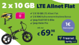 Jeep E-Bike 1€ + 2x 10 GB Tarife für eff. 6,93€ mtl. bei Freenet