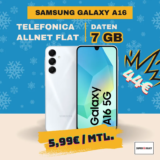 Galaxy A16 5G + 7GB Allnet-Flat für 5,99€ | O2-Netz 📱