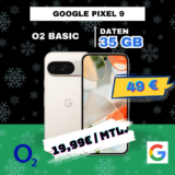 📱 Google Pixel 9 + o2 Basic: -1,92€ Effektivpreis | 35GB