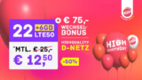 28 GB LTE Telekom-Netz Tarif mit 75 € Bonus ab 12,50 €