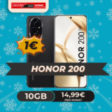 Honor 200 + Allnet-Flat 10 GB Vodafone – eff. 3,20 € mtl. 📱💶