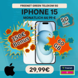 📱 iPhone 15 + Telekom 60GB nur 11€ eff. | Top Deal