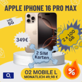 📱 iPhone 16 Pro Max: 2x 100GB für 9,15€ eff. mtl ⚡