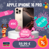 📱 iPhone 16 Pro für 49€ + 80GB Telekom 5G | 16,88€/M