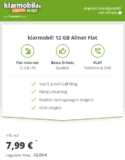 Klarmobil 12 GB LTE Allnet Flat für 7,99 € mtl. – Telekom-Netz