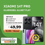 Xiaomi 14T Pro für 49,99€ mit Klarmobil 40GB für 29,99€