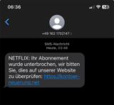 Schutz vor Netflix Phishing-SMS 01621702147