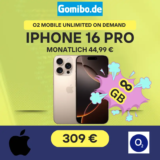 iPhone 16 Pro + o2 Unlimited ➡️ Nur 15,73€ eff. mtl.