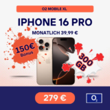 📱 iPhone 16 Pro für 279€ + 300GB + 150€ Bonus | eff. 1,24€