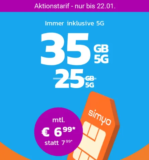 📱 Simyo M: 35 GB 5G Allnet-Flat für 6,99€ | Top-Deal