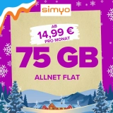 📱 Simyo XL: 75GB o2-Tarif für nur 14,99€ mtl.