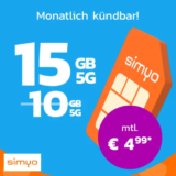 📱 Simyo: 15 GB für 4,99€ im O₂-Netz, mtl. kündbar!