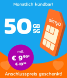 🔥 simyo L Flex: 50 GB 5G + Allnet ohne Anschlusspreis